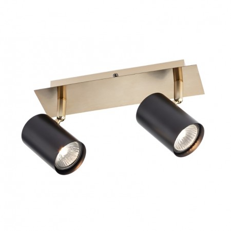 Wall/ceiling lamp Smarter Crius, metal, matt brass/matt black, 2XGU10, L.24 cm