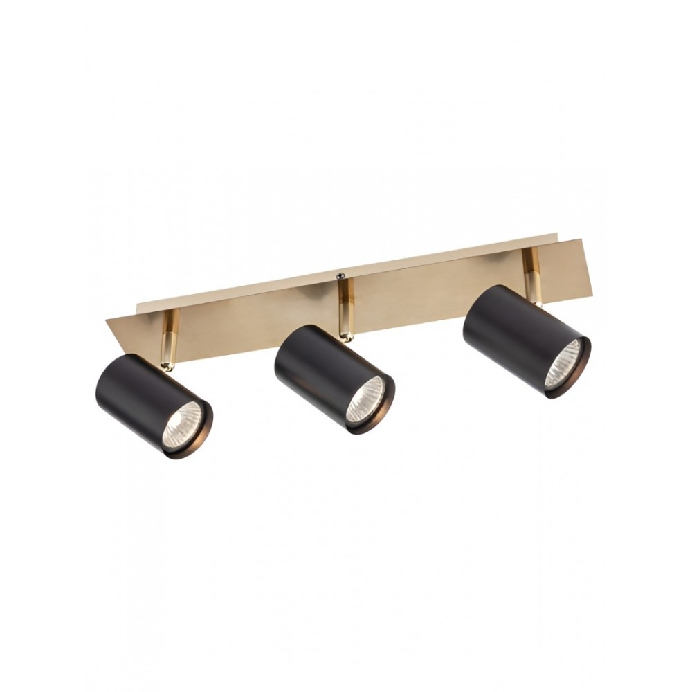 Wall/ceiling lamp Smarter Crius, metal, matt brass/matt black, 3XGU10, L.40 cm