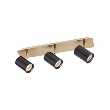 Wall/ceiling lamp Smarter Crius, metal, matt brass/matt black, 3XGU10, L.40 cm