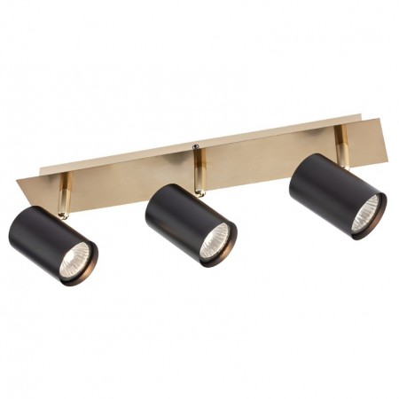 Wall/ceiling lamp Smarter Crius, metal, matt brass/matt black, 3XGU10, L.40 cm