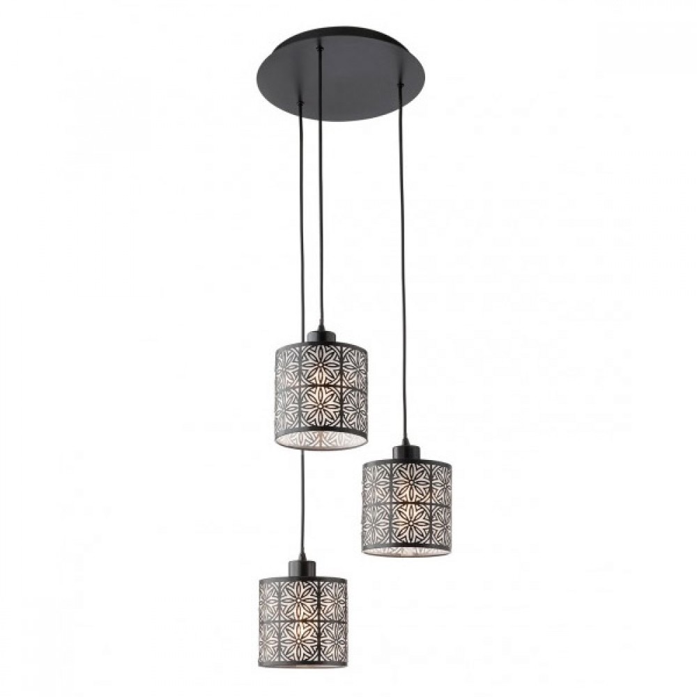 Suspension Smarter Vanilla, metal, black, 3XE27, D.34 cm