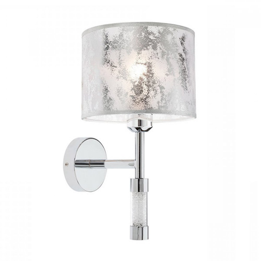 Wall lamp Smarter Astrid, metal, chrome, fabric, 1XE27, H.35 cm