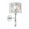 Wall lamp Smarter Astrid, metal, chrome, fabric, 1XE27, H.35 cm