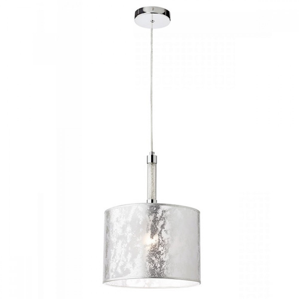 Suspension Smarter Astrid, metal, chrome, fabric, 1XE27, D.30 cm