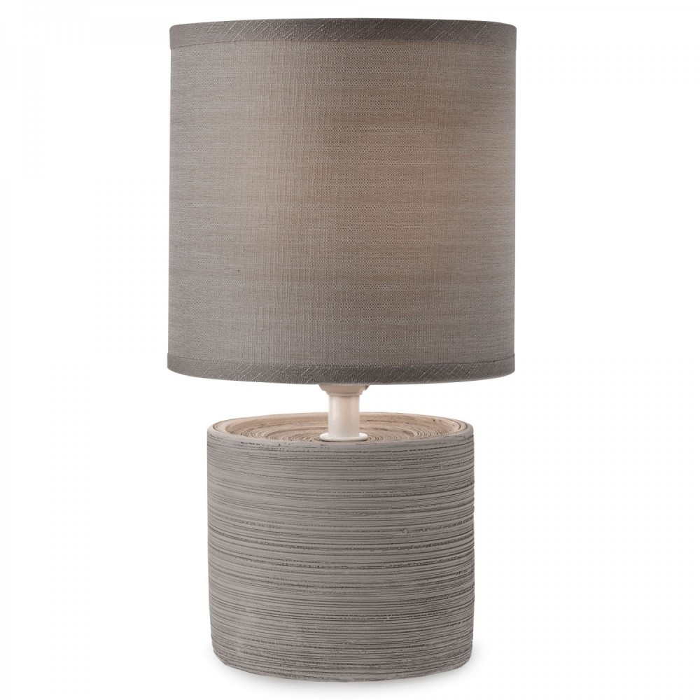 Table lamp Smarter Cilly, ceramics, textile, grey, 1XE14, H.27 cm