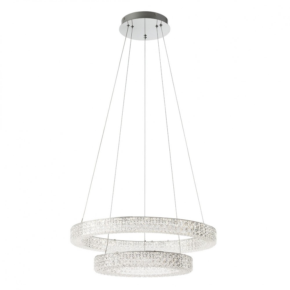 Suspension Smarter Metis, metal, chrome, 64W, 6929 lumens, neutral white 4000K, D.60 cm