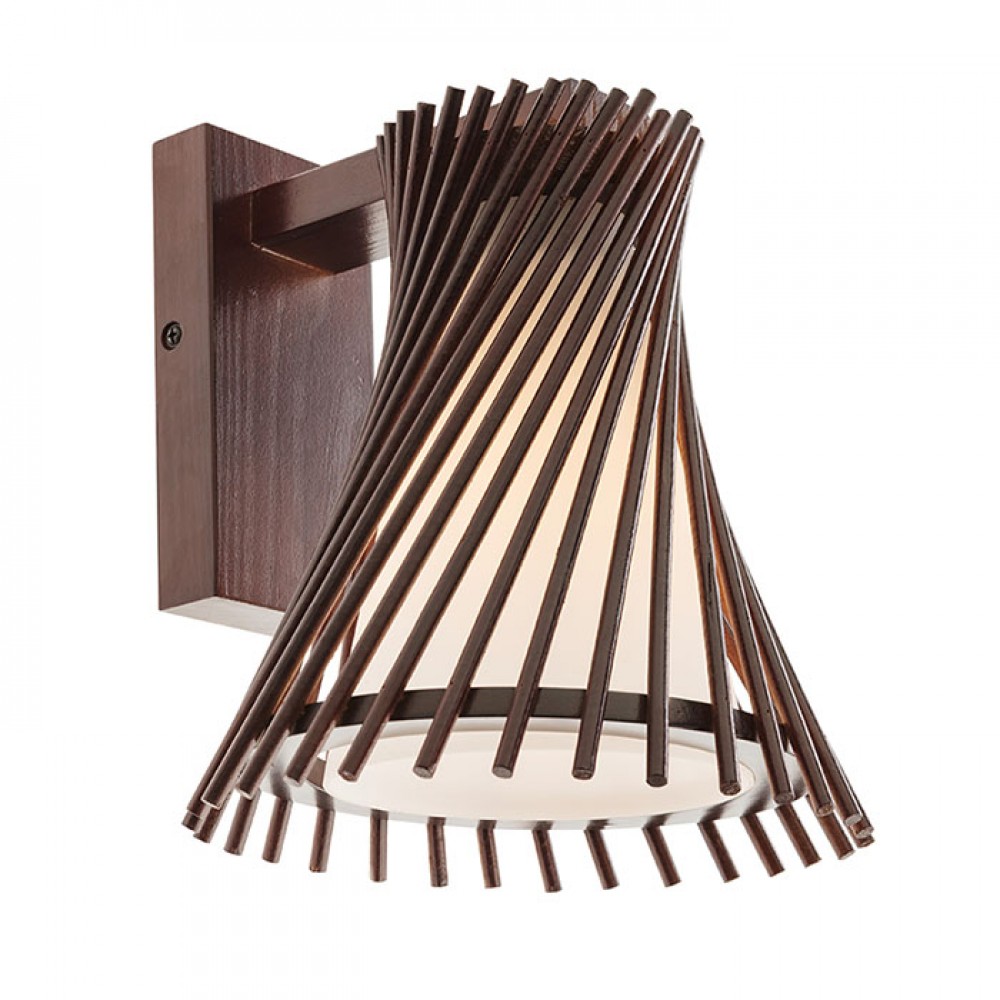 Wall lamp Smarter Shanghai, wood, glass, weng, 1XE27, H.25 cm