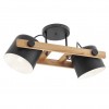 Ceiling lamp Smarter Pooh, metal, wood, black, 2XE27, L.51 cm