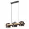 Suspension Smarter Pooh, metal, wood, black, 3XE27, L.70 cm