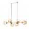 Suspension Smarter Pierce, metal, glass, matt gold, 6XE27, L.97 cm