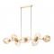 Suspension Smarter Pierce, metal, glass, matt gold, 8XE27, L.120 cm
