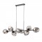 Suspension Smarter Pierce, metal, glass, matt black, 8XE27, L.120 cm
