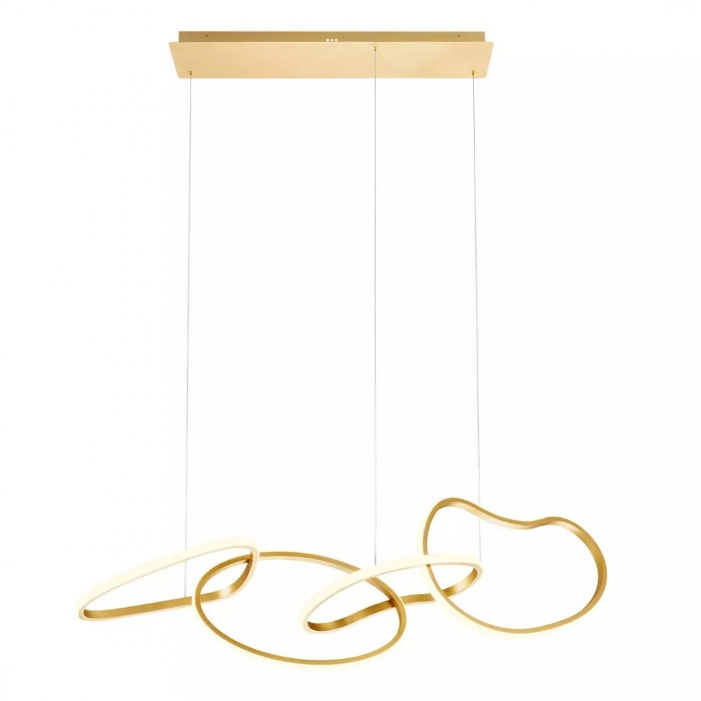 Suspension Redo Bias, metal, matt gold, LED CCT, 90W, 9433 lumens, 3000K/4500K/6500K, L.120 cm