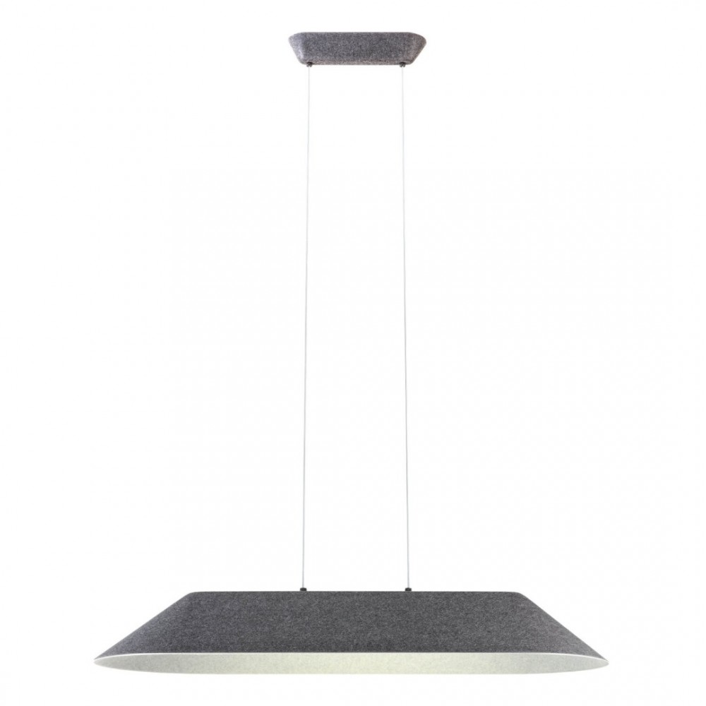 Pendant lamp Redo Akira, metal, sound-absorbing felt, dark grey/grey, LED, 23,5W, 1850 lumens, warm white 3000K, L.109 cm