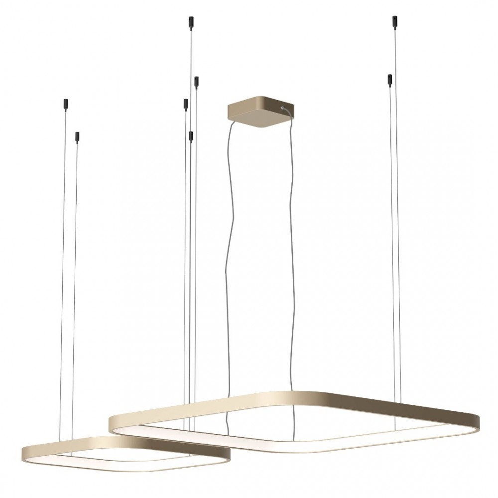 Suspension Redo Orion, metal, silver coffee, dimmable, LED CCT, 96W, 6008 lumens, 2700K/3000K/4000K, L.50/75 cm