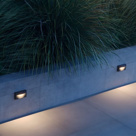 Step light Redo Polifemo, metal, dark grey, LED, 8W, 425 lumens, warm white 3000K, L.14 cm, IP65