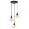 Suspension Smarter Saville, metal, glass, black/antique brass, 3XE27, D.28 cm