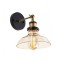 Wall lamp Smarter Saville, metal, glass, black/antique brass, 1XE27, H.26 cm