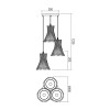 Suspension Smarter Shanghai, metal, wood, glass, weng, 3XE27, D.40 cm