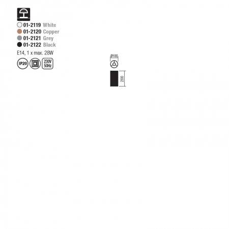 Table lamp Smarter Shadow, metal, black, 1XE14, H.20 cm