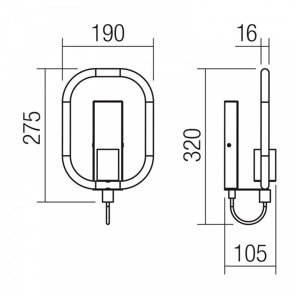 Wall lamp Redo Aeris, metal, matte black, 1xE27