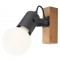 Wall lamp Smarter Taffi, metal, wood, sand black, 1XE27, H.13 cm