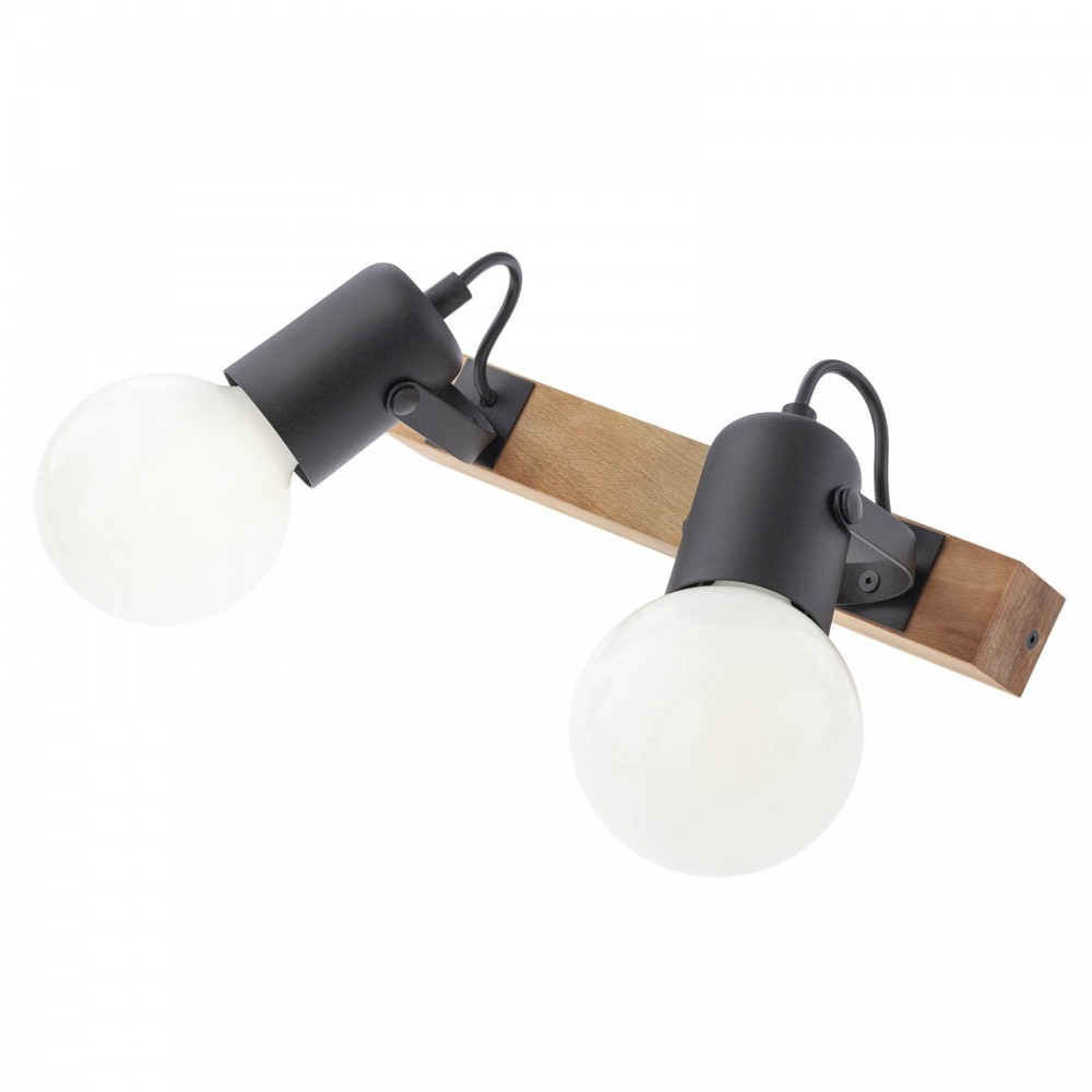 Wall lamp Smarter Taffi, metal, black, sand black, 2XE27, L.30 cm