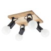 Ceiling lamp Smarter Taffi, metal, wood, sand black. 4XE27, L.30 cm