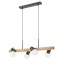Suspension Smarter Taffi, metal, wood, sand black, 4XE27, L.80 cm