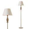 Floor lamp Smarter Fabiola, metal, fabric, brass, 1XE27, H.155 cm