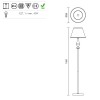 Floor lamp Smarter Fabiola, metal, fabric, brass, 1XE27, H.155 cm