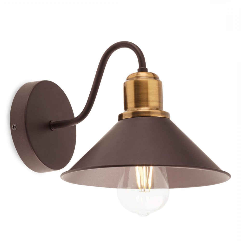 Wall lamp Smarter Verner, metal, matt brown, 1XE27, H.18 cm