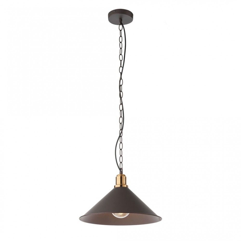Suspension Smarter Verner, metal, matt brown, 1XE27, D.36 cm