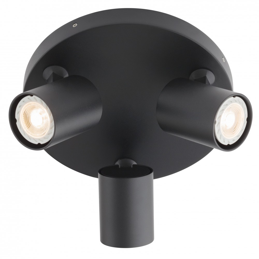 Ceiling lamp Smarter Cameo, metal, matt black, 3XGU10, D.24 cm