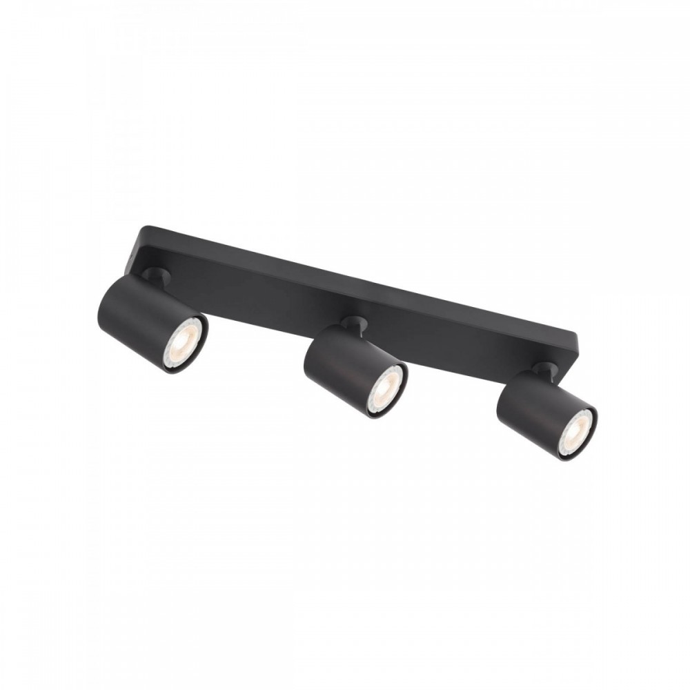 Ceiling lamp Smarter Cameo, metal, matt black, 3XGU10, L.45 cm