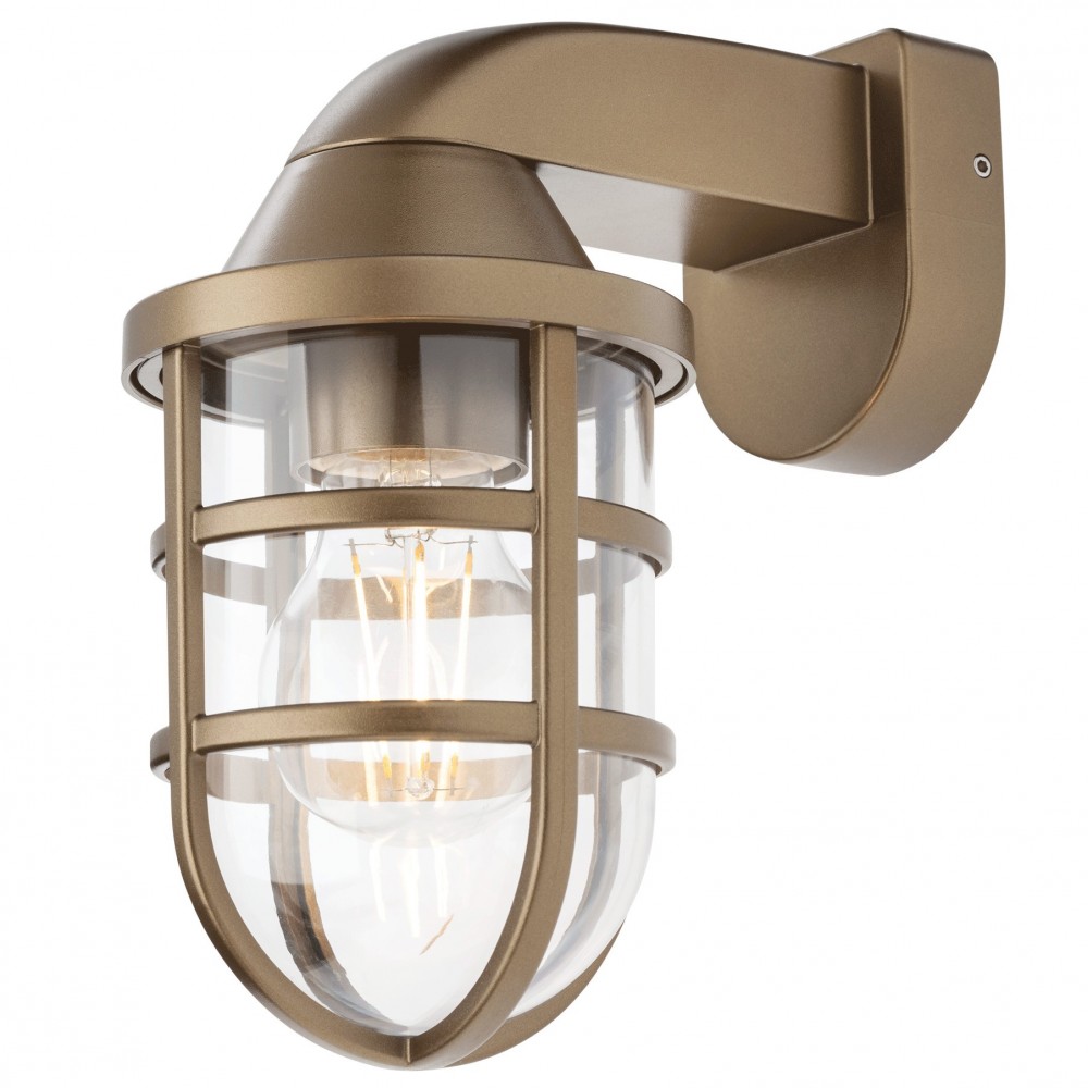 Wall lamp Smarter Cage, polycarbonate, brass, 1XE27, L.18 cm, IP44