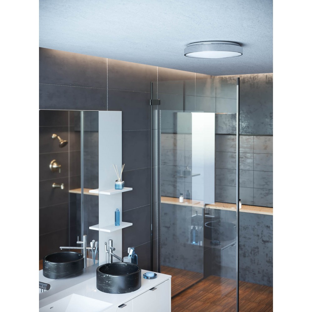 Ceiling lamp Smarter Amon, metal, chrome, LED, 24W, 1140 lumens, neutral white 4000K, D. 38,5 cm