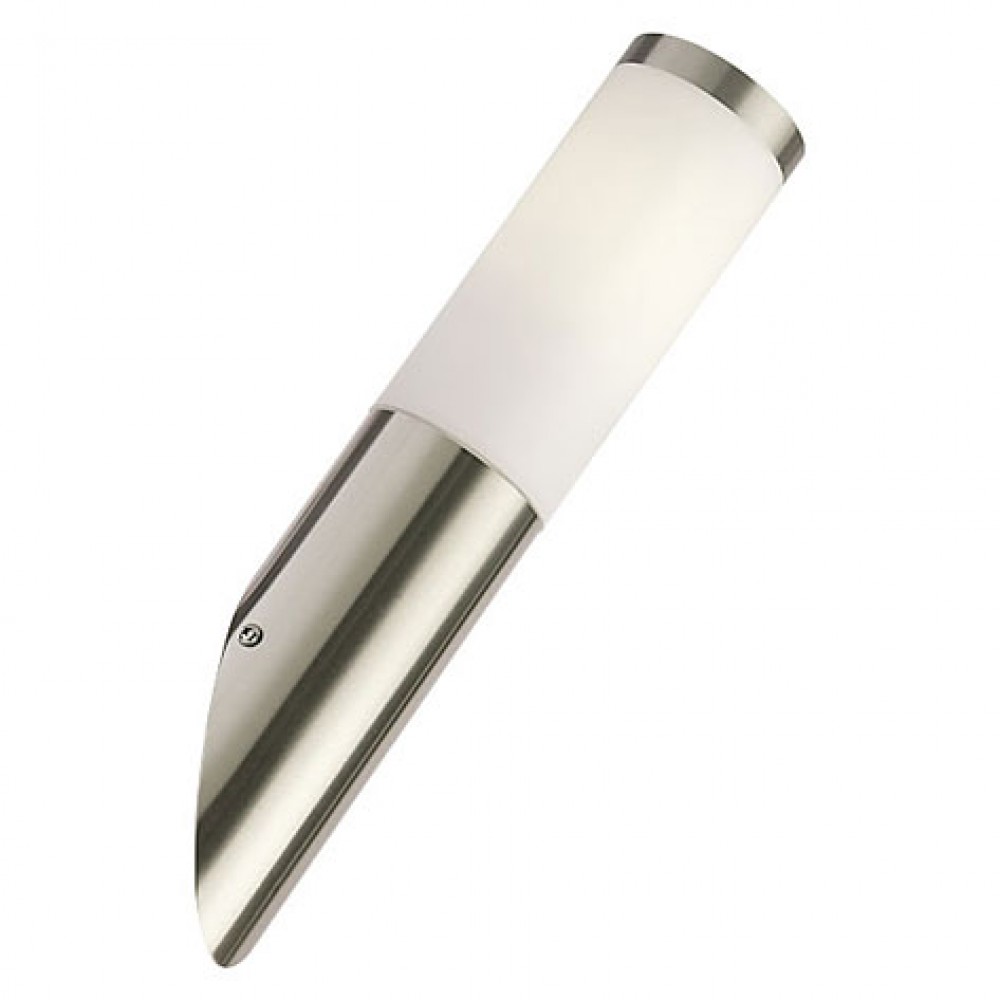 Wall lamp Smarter Colonna, metal, stainless steel, opal white polycarbonate, 1XE27, H.37 cm, IP44