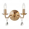 Wall lamp Smarter Fabiola, metal, glass, brass, 2XE14, L.27 cm