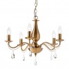 Chandelier Smarter Fabiola, metal, glass, brass, 5XE14, D.52 cm