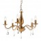 Chandelier Smarter Fabiola, metal, glass, brass, 5XE14, D.52 cm
