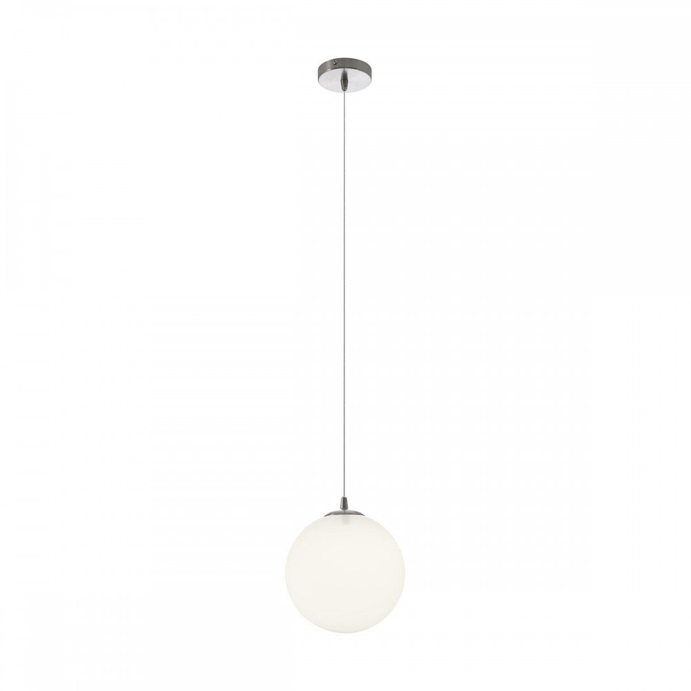 Pendant lamp Redo Ola, metal, glass, satin nickel, 1XE27, D.20 cm