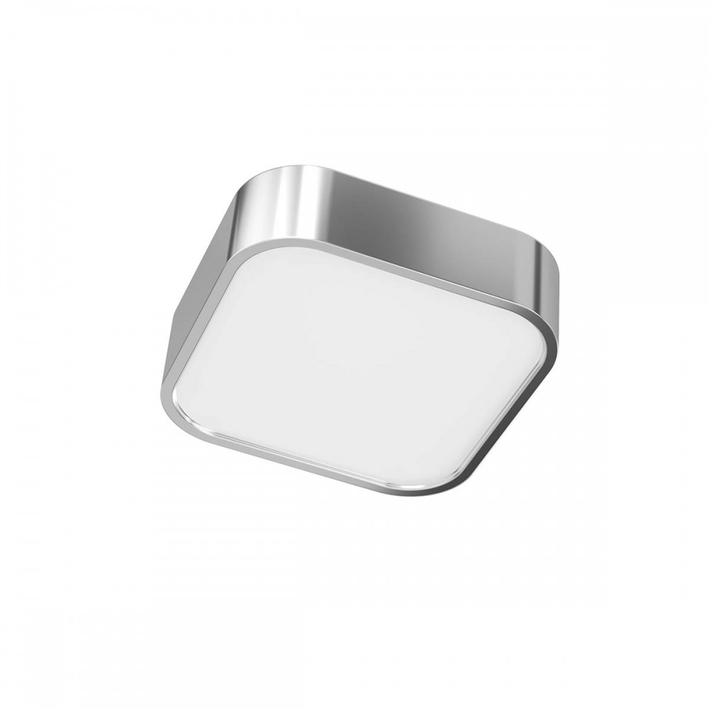 Ceiling lamp Redo Screen IP, metal, chrome, LED, 14W, 840 lumens, warm white 3000K, 22X22 cm, IP44