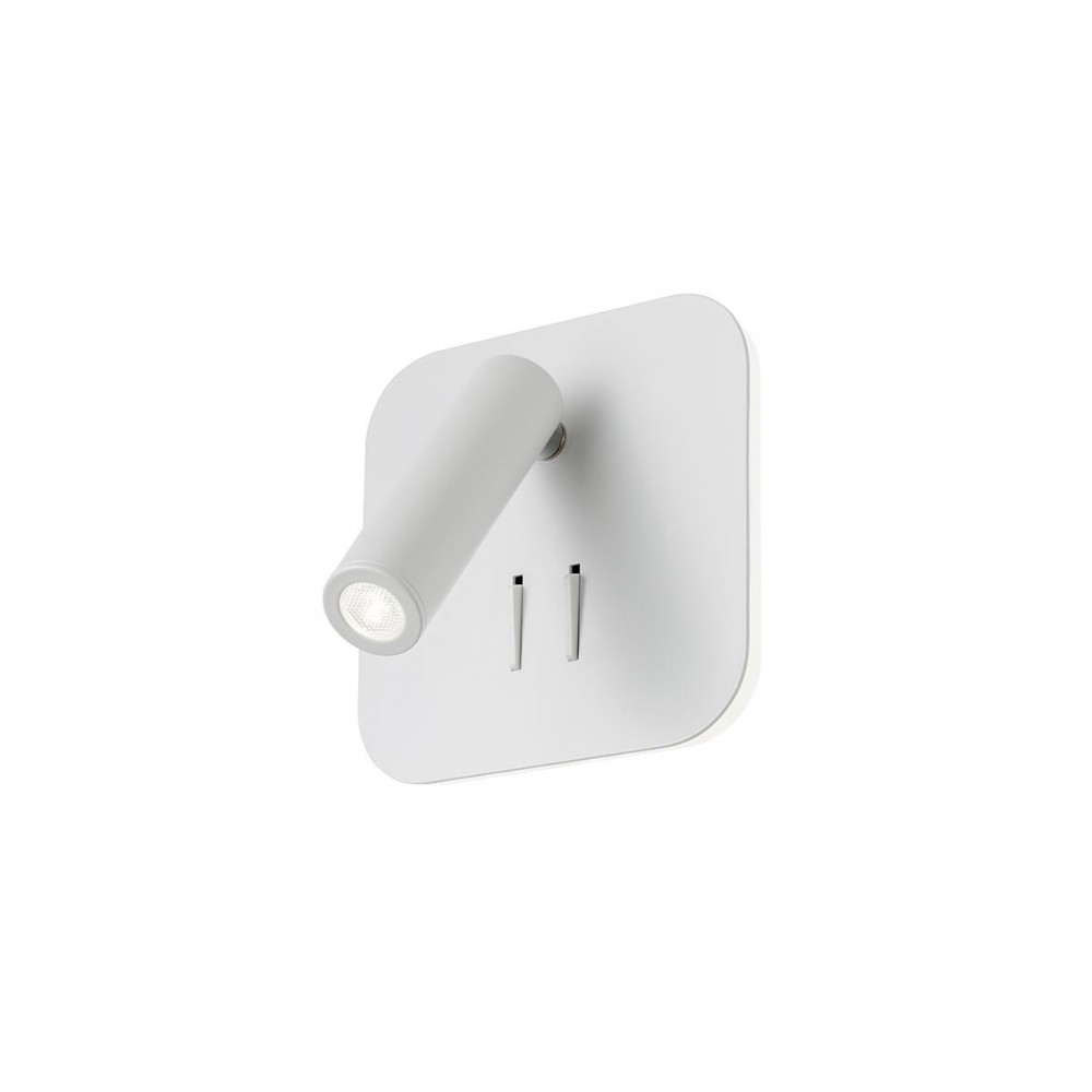 Wall lamp Redo Quda, metal, matt white, LED, 6W+3W, 530 lumens, warm white 3000K, H.13 cm