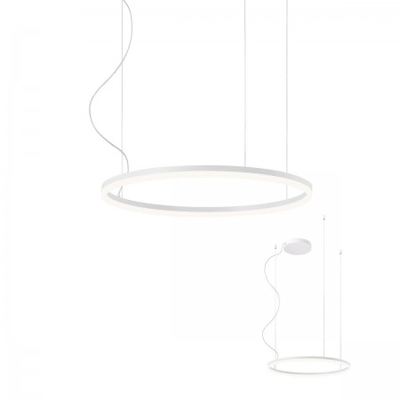 Pendant lamp Redo Orbit, metal, sand white, LED, 42W, 3568 lumens, warm white 3000K, D.60 cm