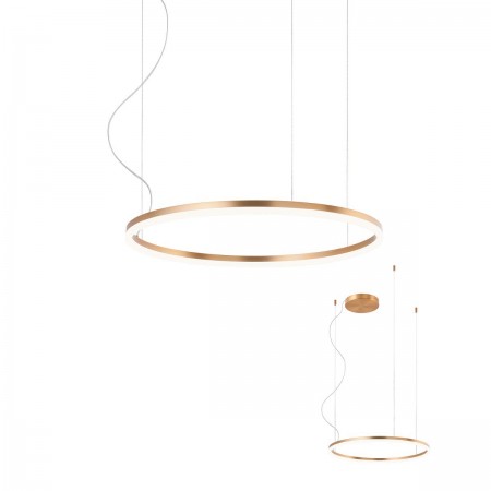 Pendant lamp Redo Orbit, metal, bronze, LED, 42W, 3568 lumens, warm white 3000K, D.60 cm