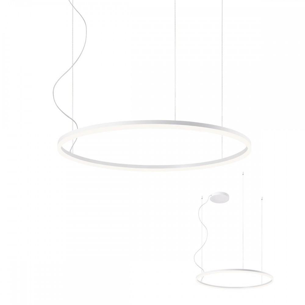 Pendant lamp Redo Orbit, metal, sand white, LED, 55W, 4853 lumens, warm white 3000K, D.80 cm