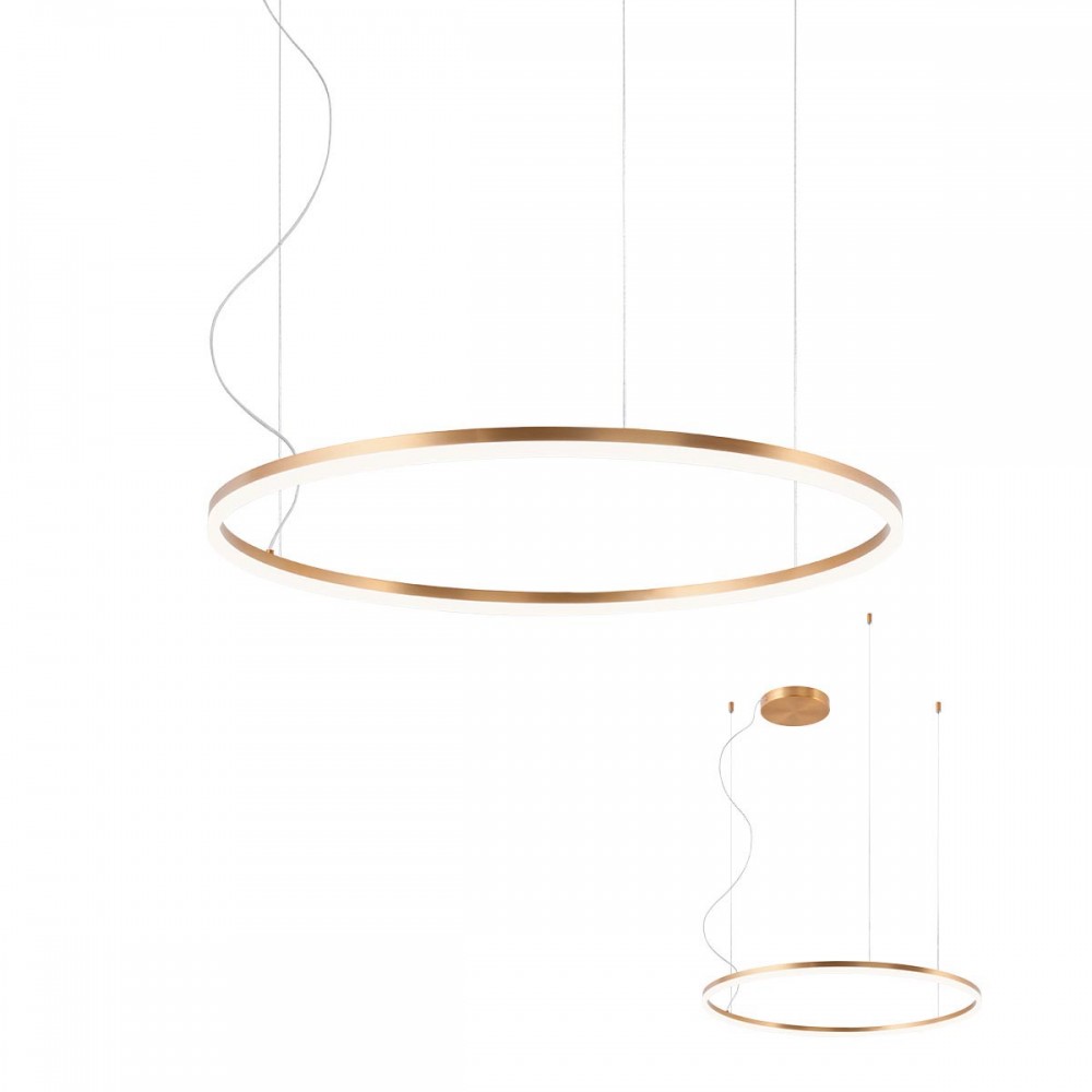 Pendant lamp Redo Orbit, metal, bronze, LED, 55W, 4853 lumens, warm white 3000K, D.80 cm