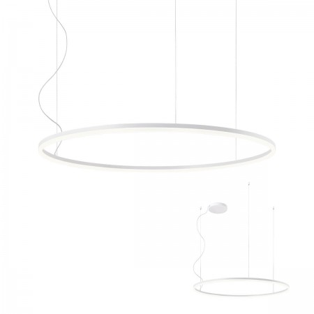 Pendant lamp Redo Orbit, metal, sand white, LED, 68W, 5465 lumens, warm white 3000K, D.100 cm