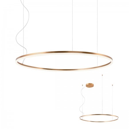 Pendant lamp Redo Orbit, metal, bronze, LED, 68W, 5465 lumens, warm white 3000K, D.100 cm